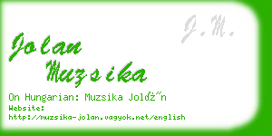 jolan muzsika business card